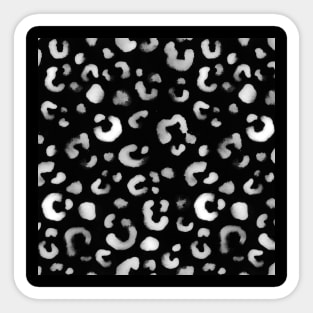 Black and White Handmade Leopard Texture Sticker